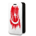 Дизайнерский горизонтальный чехол-книжка для Iphone 14 Флаг Турции