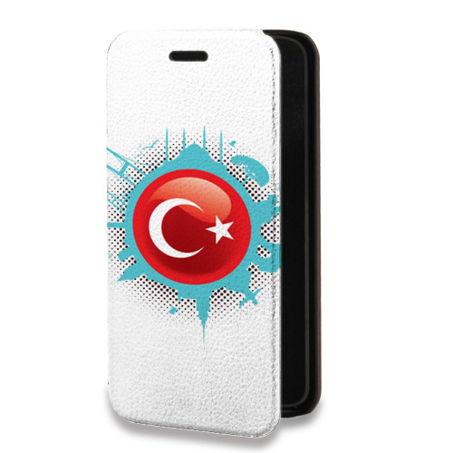 Дизайнерский горизонтальный чехол-книжка для Xiaomi RedMi Note 10 Флаг Турции