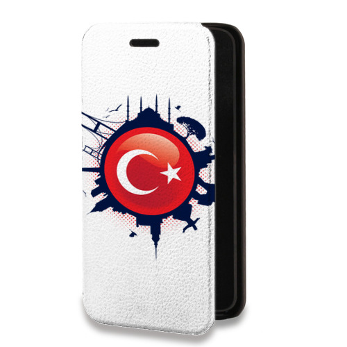 Дизайнерский горизонтальный чехол-книжка для Huawei P Smart (2021) Флаг Турции