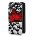 Дизайнерский горизонтальный чехол-книжка для Iphone 12 Pro Max флаг Канады