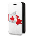 Дизайнерский горизонтальный чехол-книжка для Huawei P40 Lite E Флаг Канады