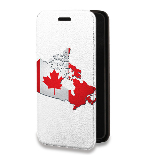 Дизайнерский горизонтальный чехол-книжка для Huawei P40 Lite E Флаг Канады