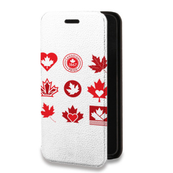 Дизайнерский горизонтальный чехол-книжка для Huawei P20 Флаг Канады (на заказ)