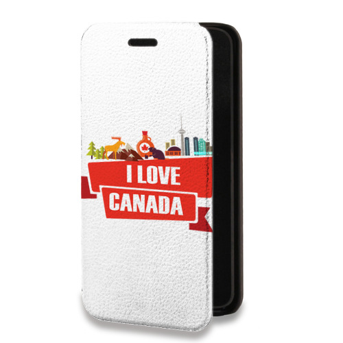 Дизайнерский горизонтальный чехол-книжка для Huawei Nova Lite (2017) Флаг Канады