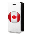 Дизайнерский горизонтальный чехол-книжка для Motorola Moto G8 Plus Флаг Канады