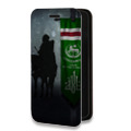 Дизайнерский горизонтальный чехол-книжка для Iphone 12 Pro флаг Чечни
