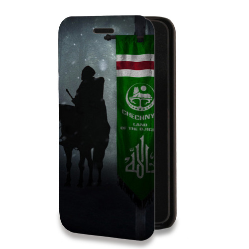 Дизайнерский горизонтальный чехол-книжка для Nokia 7 флаг Чечни