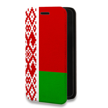 Дизайнерский горизонтальный чехол-книжка для Huawei P20 Флаг Белоруссии (на заказ)