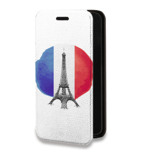 Дизайнерский горизонтальный чехол-книжка для Tecno Spark 8C Флаг Франции