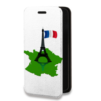 Дизайнерский горизонтальный чехол-книжка для Huawei P20 Флаг Франции (на заказ)