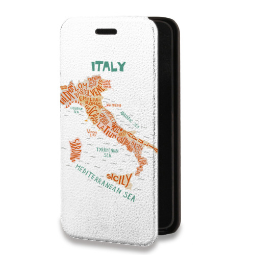 Дизайнерский горизонтальный чехол-книжка для Tecno Spark 8C Флаг Италии