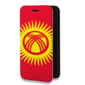 Дизайнерский горизонтальный чехол-книжка для Motorola Moto E7 Plus флаг Киргизии