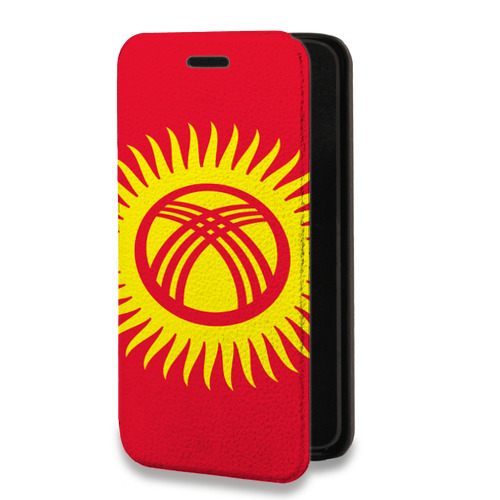 Дизайнерский горизонтальный чехол-книжка для Iphone 14 Pro Max флаг Киргизии