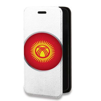 Дизайнерский горизонтальный чехол-книжка для Huawei Honor 30S флаг Киргизии (на заказ)