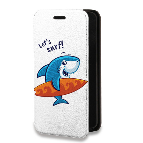 Дизайнерский горизонтальный чехол-книжка для Samsung Galaxy S22 Ultra Прозрачные акулы
