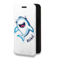 Дизайнерский горизонтальный чехол-книжка для Huawei Honor 10i Прозрачные акулы