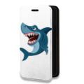 Дизайнерский горизонтальный чехол-книжка для Iphone 11 Pro Max Прозрачные акулы
