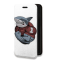 Дизайнерский горизонтальный чехол-книжка для Iphone 14 Plus Прозрачные акулы
