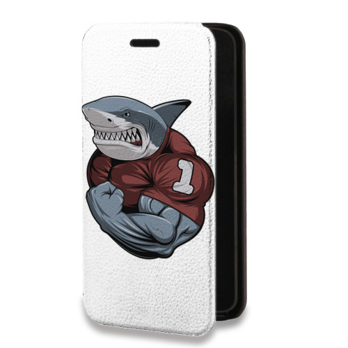 Дизайнерский горизонтальный чехол-книжка для Realme 7 Pro Прозрачные акулы