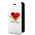 Дизайнерский горизонтальный чехол-книжка для Iphone 7 Plus / 8 Plus Прозрачные сердечки