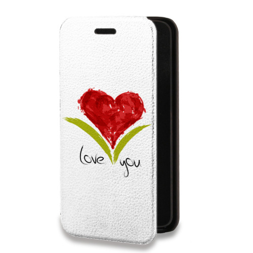 Дизайнерский горизонтальный чехол-книжка для Iphone 14 Plus Прозрачные сердечки