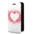 Дизайнерский горизонтальный чехол-книжка для Iphone 12 Pro Прозрачные сердечки