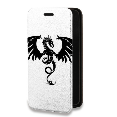 Дизайнерский горизонтальный чехол-книжка для Iphone 12 Pro Прозрачные Драконы