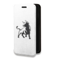 Дизайнерский горизонтальный чехол-книжка для Iphone 13 Mini Прозрачные быки