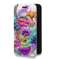 Дизайнерский горизонтальный чехол-книжка для Iphone 6/6s Цветочная акварель