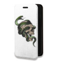 Дизайнерский горизонтальный чехол-книжка для Iphone 13 Pro Max Прозрачные змеи