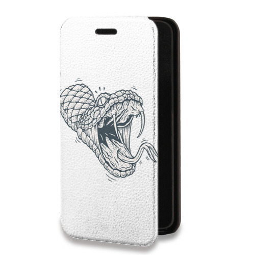 Дизайнерский горизонтальный чехол-книжка для Iphone 13 Mini Прозрачные змеи