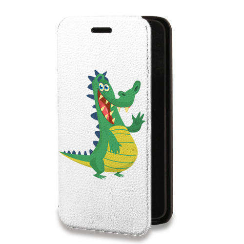 Дизайнерский горизонтальный чехол-книжка для Iphone 14 Pro Max Прозрачные крокодилы