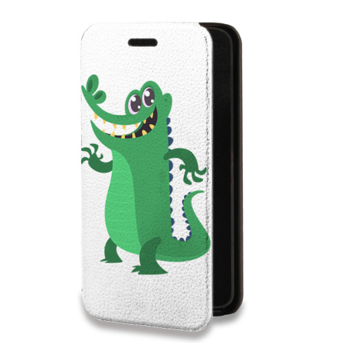 Дизайнерский горизонтальный чехол-книжка для Realme 7 Pro Прозрачные крокодилы