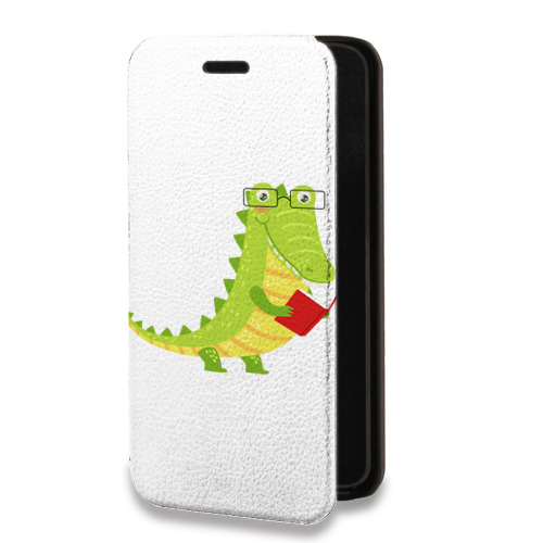 Дизайнерский горизонтальный чехол-книжка для Iphone 14 Pro Max Прозрачные крокодилы