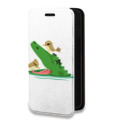 Дизайнерский горизонтальный чехол-книжка для Realme 7 Pro Прозрачные крокодилы