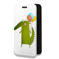 Дизайнерский горизонтальный чехол-книжка для Motorola Moto E7 Plus Прозрачные крокодилы