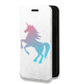 Дизайнерский горизонтальный чехол-книжка для Iphone 11 Pro Max Прозрачные лошади и единороги 
