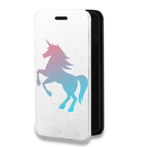 Дизайнерский горизонтальный чехол-книжка для Xiaomi RedMi Note 10 Прозрачные лошади и единороги 
