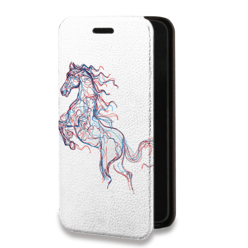 Дизайнерский горизонтальный чехол-книжка для Iphone 7 Plus / 8 Plus Прозрачные лошади и единороги 