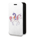 Дизайнерский горизонтальный чехол-книжка для Huawei Honor 50 Прозрачные лошади и единороги 