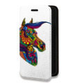 Дизайнерский горизонтальный чехол-книжка для Samsung Galaxy A50 Прозрачные лошади и единороги 