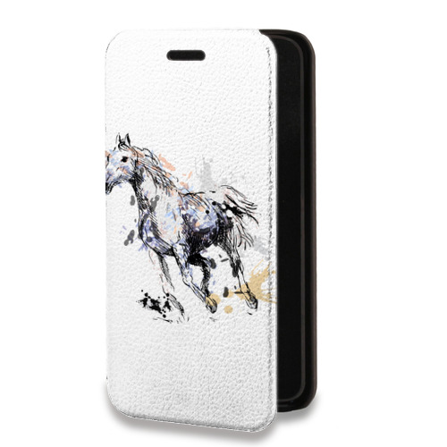 Дизайнерский горизонтальный чехол-книжка для Xiaomi Mi 11 Прозрачные лошади и единороги 
