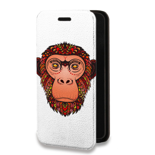 Дизайнерский горизонтальный чехол-книжка для Xiaomi RedMi Note 10 Pro Прозрачные обезьяны