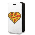 Дизайнерский горизонтальный чехол-книжка для Iphone 7 Прозрачная Пицца