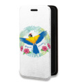 Дизайнерский горизонтальный чехол-книжка для Samsung Galaxy M31 Прозрачные попугаи