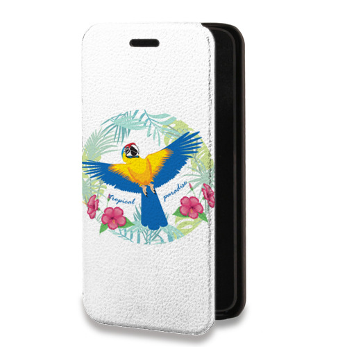 Дизайнерский горизонтальный чехол-книжка для Samsung Galaxy M31 Прозрачные попугаи