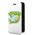 Дизайнерский горизонтальный чехол-книжка для Iphone 12 Pro Прозрачные попугаи