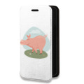 Дизайнерский горизонтальный чехол-книжка для Iphone 13 Pro Max Прозрачные свинки