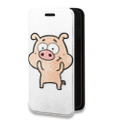 Дизайнерский горизонтальный чехол-книжка для Tecno Spark 8C Прозрачные свинки