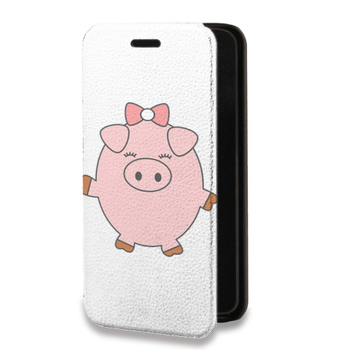 Дизайнерский горизонтальный чехол-книжка для Xiaomi Redmi Note 9 Pro Прозрачные свинки